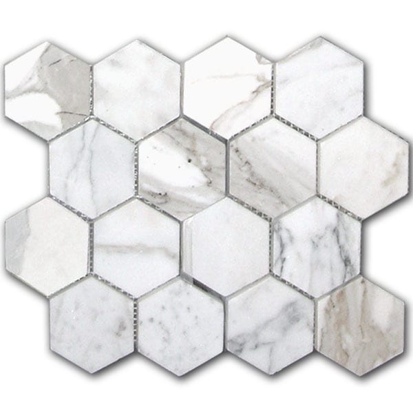 Calacatta 3" Hexagonal Polished