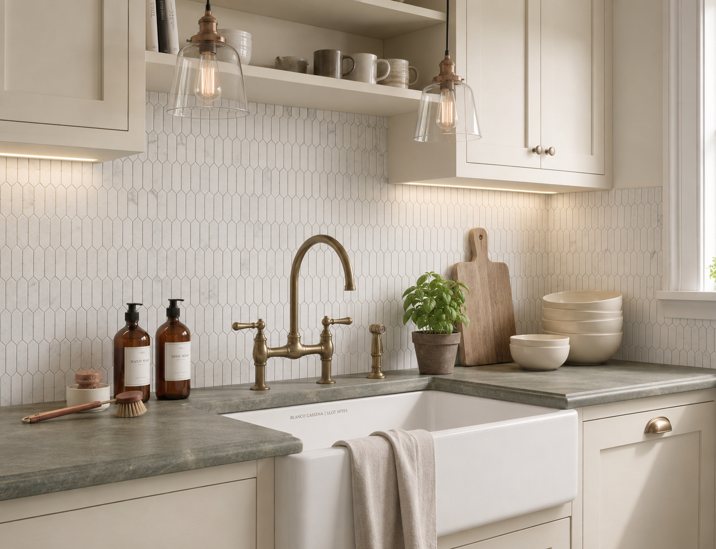 Bianco Carrara 1x3 Picket Honed