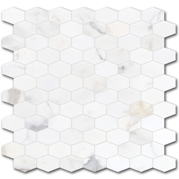 Calacatta Elongated Hexagon Honed